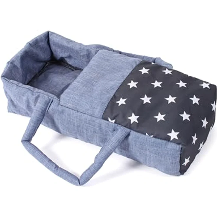 Bayer Chic 2000 - Puppenwagen Leni, 2in1 Kombipuppenwagen mit herausnehmbarer Tragetasche, Kinderwagen für Puppen bis 46 cm Größe, Sternchen navy – Bild 5