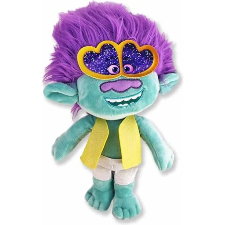BEMIRO Trolls Branch Kuscheltier World Tour - ca. 30 cm, authentische Nachbildung, hochwertiges Material, türkiser Körper