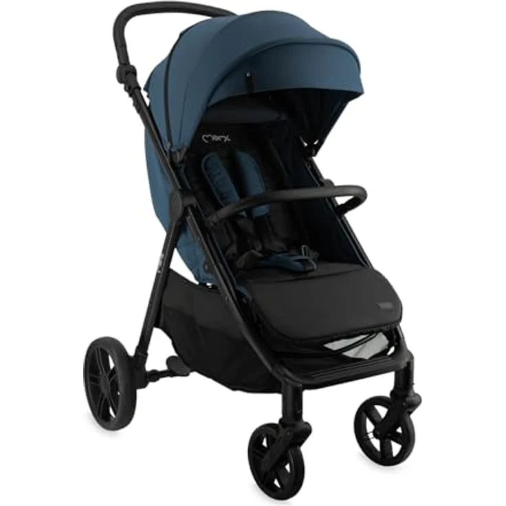 MoMi CLARA Kinderwagen, breiter Buggy in Blau für Kinder bis 22 kg, verstellbarer Schiebegriff, umfangreiches Zubehör – Bild 1