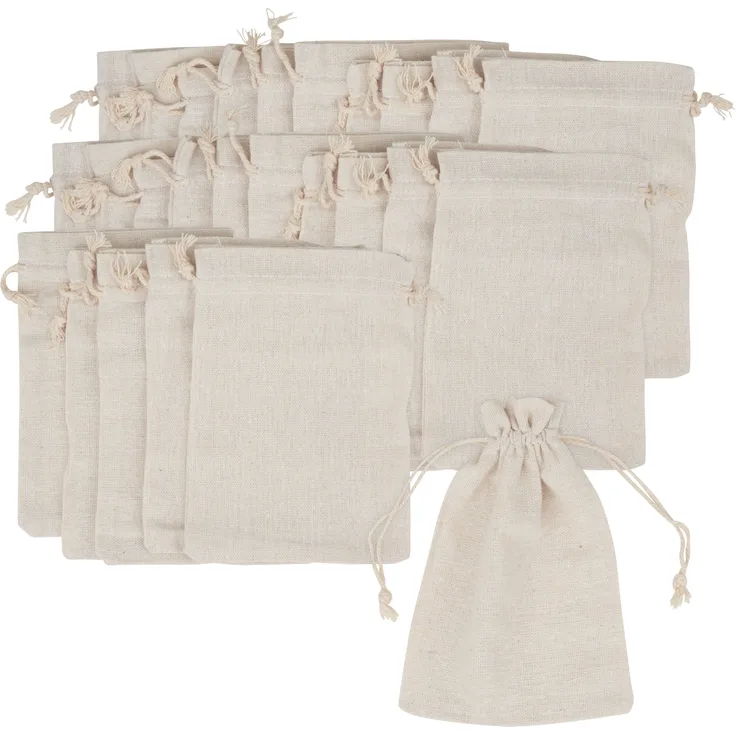 VBS Jutebeutel "11 x 16 cm", 25 Stück, praktische Ziehbändchen, 50% Baumwolle, 50% Polyester