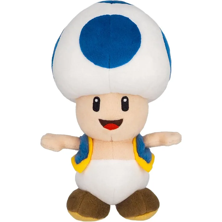 The Other Together Plus – Super Mario – Blue Toad – Plüschtier 20 cm, offiziell lizenziertes Nintendo Produkt, weich und detailreich