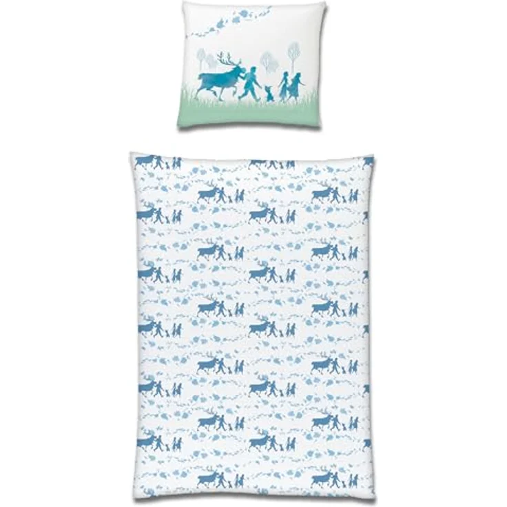 BERONAGE Frozen Die Eiskönigin Kinder-Bettwäsche Believe 135 x 200 + 80 x 80 cm 100% Baumwolle Biber-Flanell-Qualität Disney Anna ELSA Olaf Sven Kristoff Schneemann Deutsche Größe – Bild 4