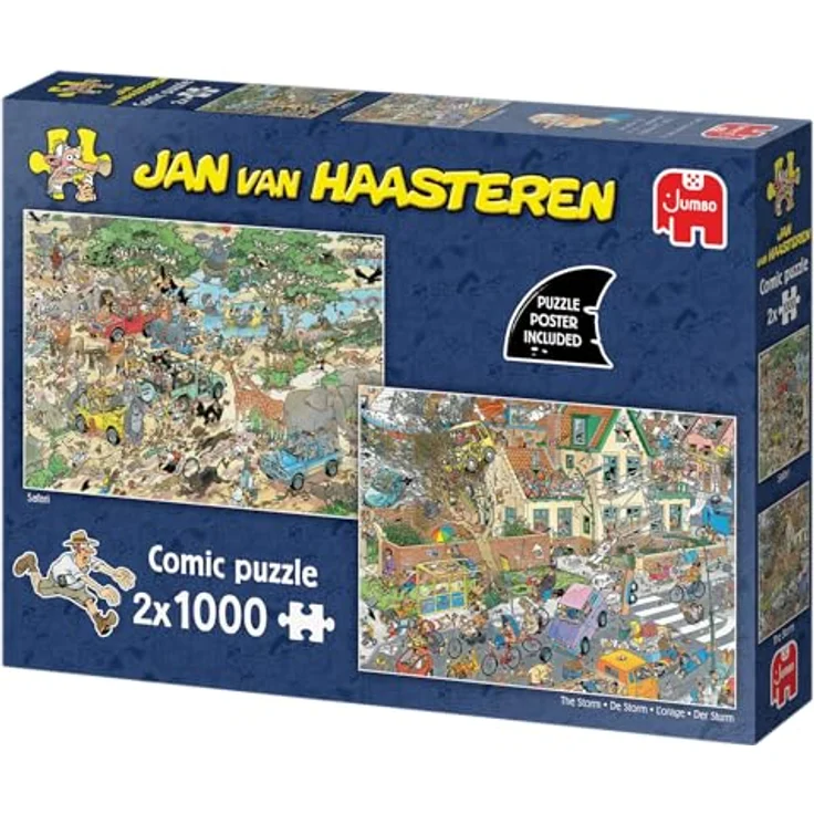 Jan van Haasteren Safari & Sturm, 2x1000 Teile Puzzle aus recyceltem Karton für Erwachsene – Bild 4