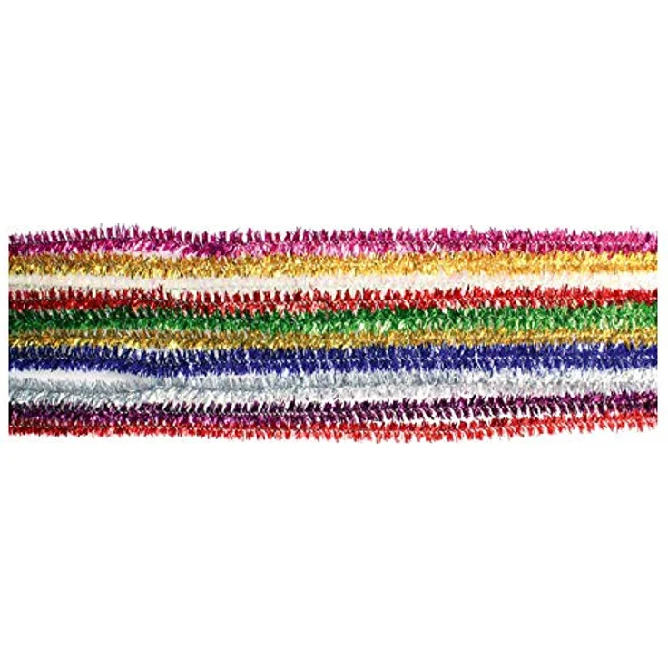 Stylex 46742 - Chenilledraht mit Glitter, Pfeifenreiniger, 10 Stück mit einer Länge von 50 cm, sortiert in 10 Farben, geeignet zum vielseitigen Basteln – Bild 3