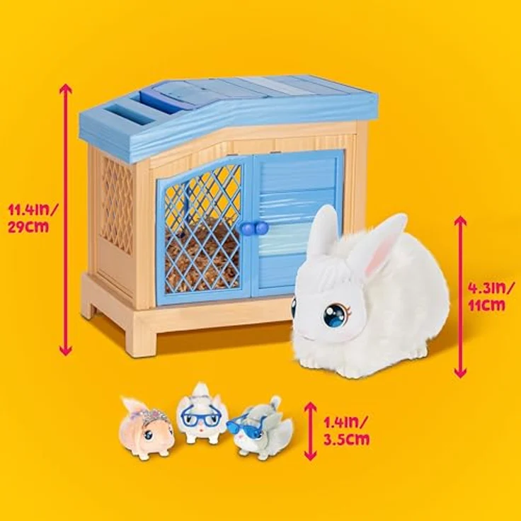 Little Live Pets Mama Surprise Häschen, Interaktives Spielset mit 20+ Geräuschen & Reaktionen, Accessoires zum Stylen - Little Live Pets Mama Surprise Häschen, Mama Häschen zum Füttern & Pflegen, bekommt 3 Babys, mit Mama Häschen & Stall – Bild 4