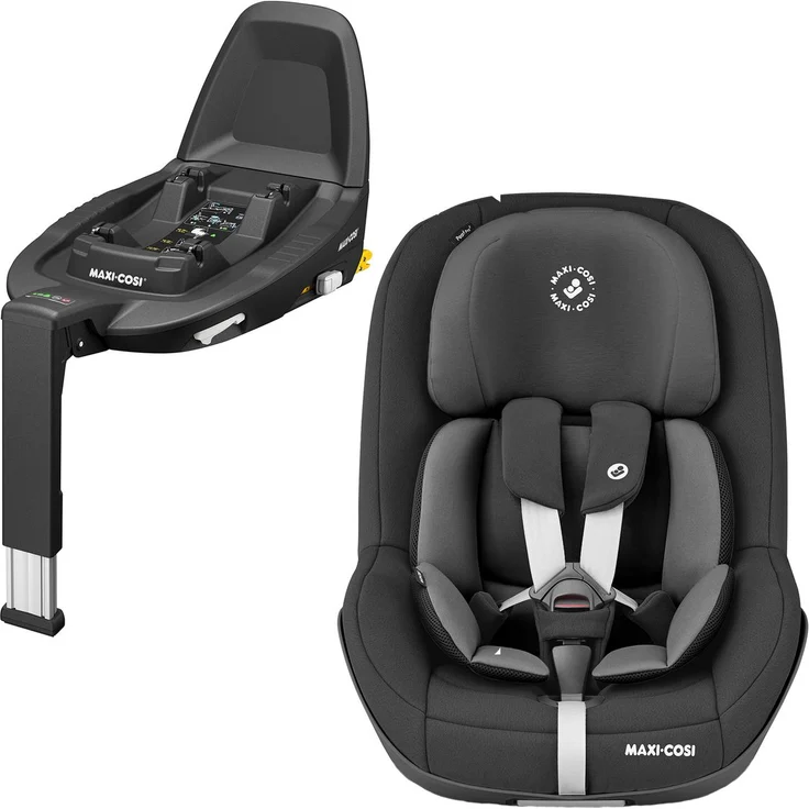 Maxi-Cosi Pearl Pro 2 i-Size Reboarder-Kindersitz inkl. FamilyFix 3 Base - Authentic Black, rückwärtsgerichtet bis 4 Jahre