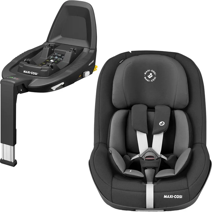 Maxi-Cosi Pearl Pro 2 i-Size Reboarder-Kindersitz inkl. FamilyFix 3 Base - Authentic Black, rückwärtsgerichtet bis 4 Jahre