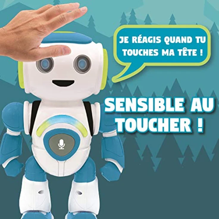 Lexibook ROB20FR Powerman Jr Intelligenter Roboter für Jungen und Mädchen, zum Spielen von Musik, Quiz Tiere, programmierba, Weiß (Französische Version) – Bild 5
