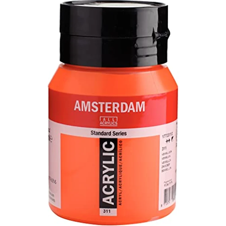 Amsterdam Standard Series Acrylfarbe 500 ml, Zinnober 311, hohe Lichtechtheit und alkalibeständig, ideal für Wandmalereien – Bild 1