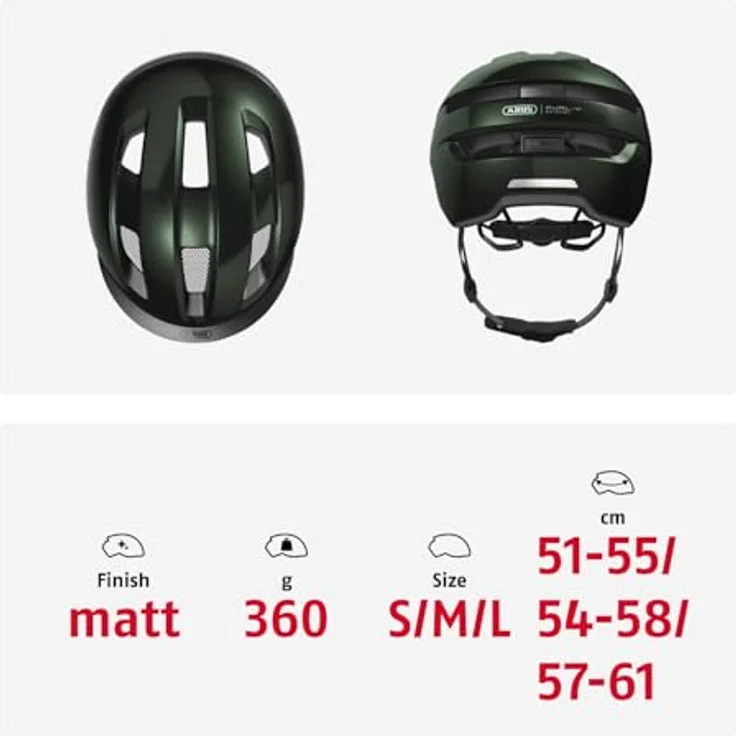 ABUS Fahrradhelm PURL-Y – NTA-Schutzhelm in Grün, Größe S, für E-Bike und S-Pedelec geeignet – Bild 5