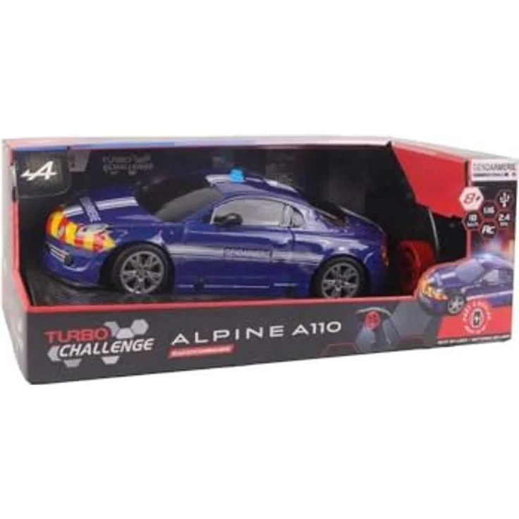 TURBO CHALLENGE Alpine A110 Gendarmerie, Ferngesteuertes Auto im Maßstab 1/16, Blau, Ready to Run mit wiederaufladbarem Akku und Batterien, für drinnen und draußen, ab 8 Jahren – Bild 4