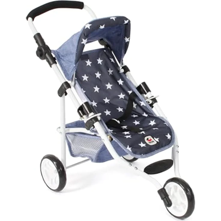 Bayer Chic 2000 - Puppenbuggy Lola, Jogging-Buggy, Puppenjogger, Puppenwagen, Sternchen, Navy, 612-51 – Bild 1