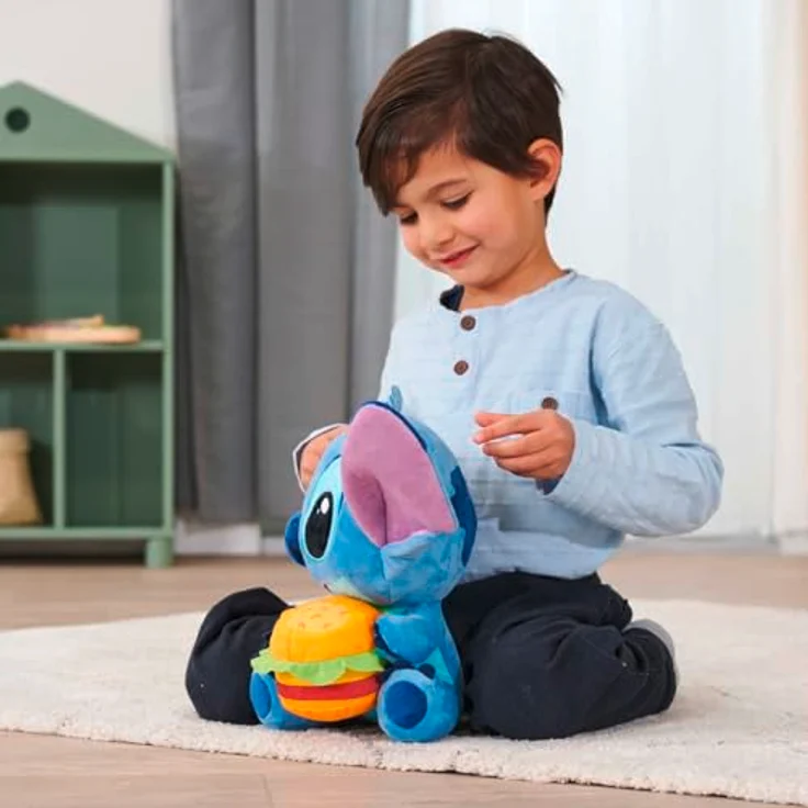 Simba Disney Stitch mit Burger, 25 cm Plüschfigur, kuschelig weich, für Kinder ab den ersten Lebensmonaten geeignet – Bild 5