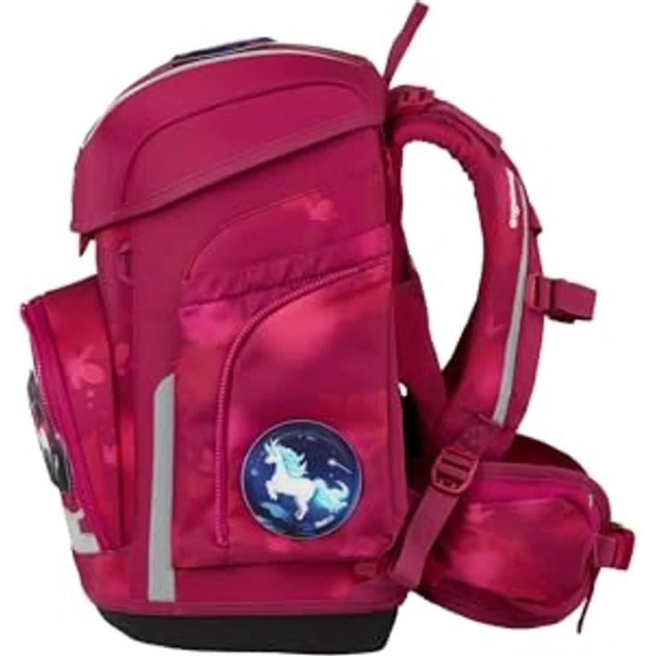 ergobag cubo Set ergonomischer Schulranzen 5-teilig, für 1. Klasse, klassisch, höhenverstellbar, reflektierend, inkl. Sportbeutel und gefülltem Federmäppchen – Bild 4