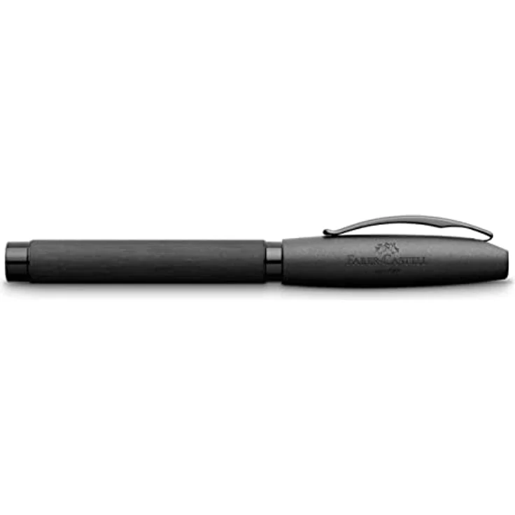 Faber-Castell Füllhalter Essentio Aluminium F, Edelstahlfeder, Tintenpatrone schwarz, schwarzer Schaft – Bild 3