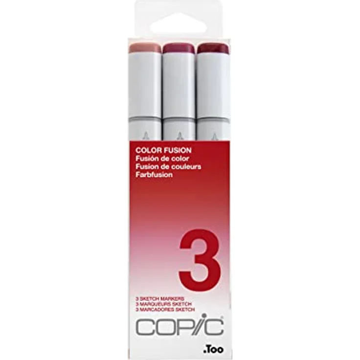 Copic COPIC Sketch Marker Set "Color Fusion 3", 3 Farben, professionelle Pinsel-Marker mit flexibler und mittelbreiter Spitze – Bild 1