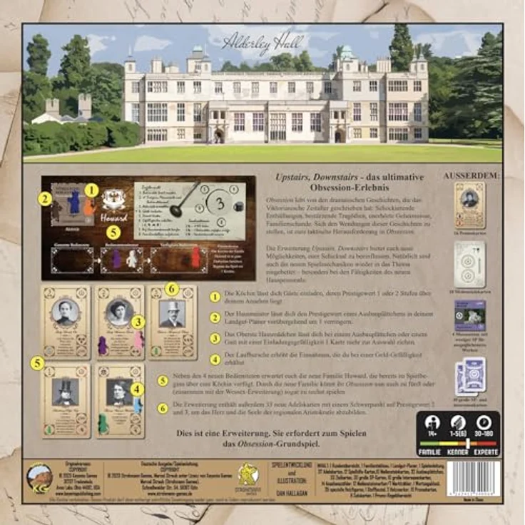 Strohmann Games, Obsession – Upstairs, Downstairs, Erweiterung, Expertenspiel, Strategiespiel, 1-4 Spieler, Ab 14+ Jahren, 30-90 Minuten, Deutsch – Bild 3