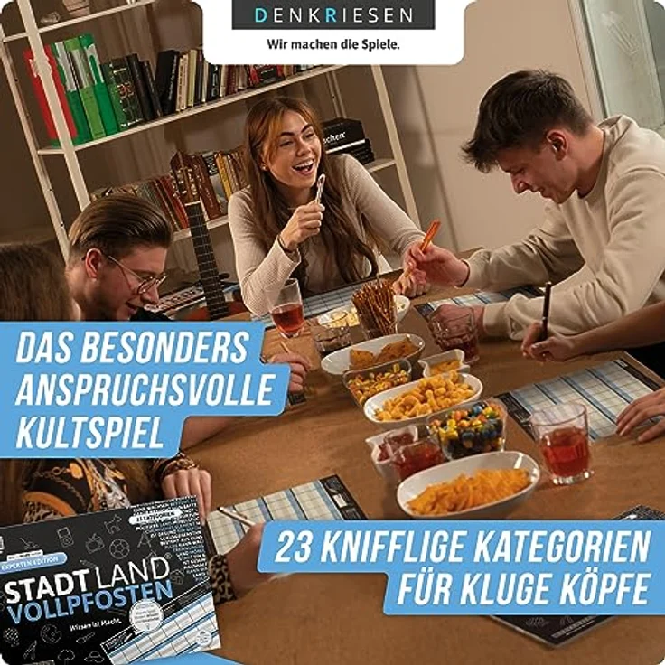 DENKRIESEN Stadt Land VOLLPFOSTEN® Experten Edition - A4 Partyspiel Familienspiel - 'Wissen ist Macht.' - Geschenkidee – Bild 3