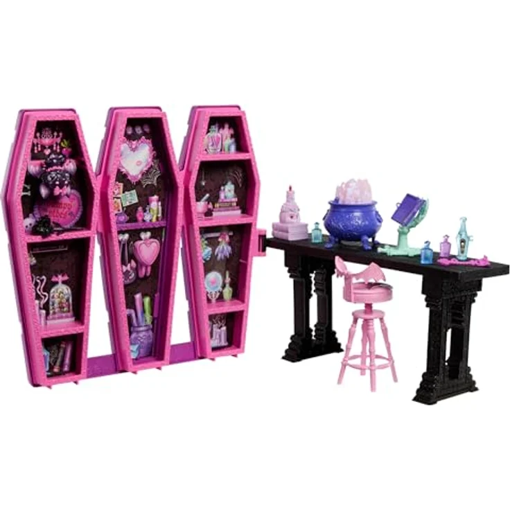 Monster High Draculaura Secret Potion Room, Anziehpuppe mit über 12 Accessoires, geeignet ab 4 Jahren – Bild 1