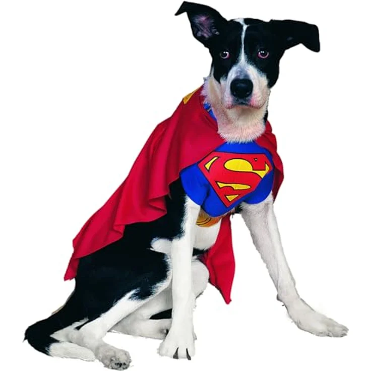 Rubies Superman Hundekostüm (L), einteilig mit gepolstertem Brustteil und angenähtem Cape, 100% Polyester – Bild 3