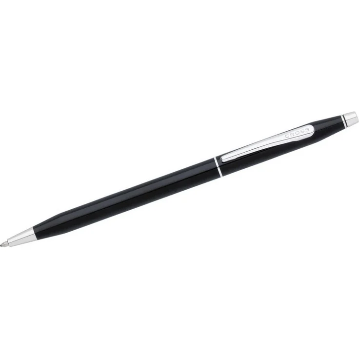 OTTO Füllfederhalter Kugelschreiber Classic Century Schwarz-Lack chromplattiert mit schwarzem Schreibfarbe, M Strichbreite