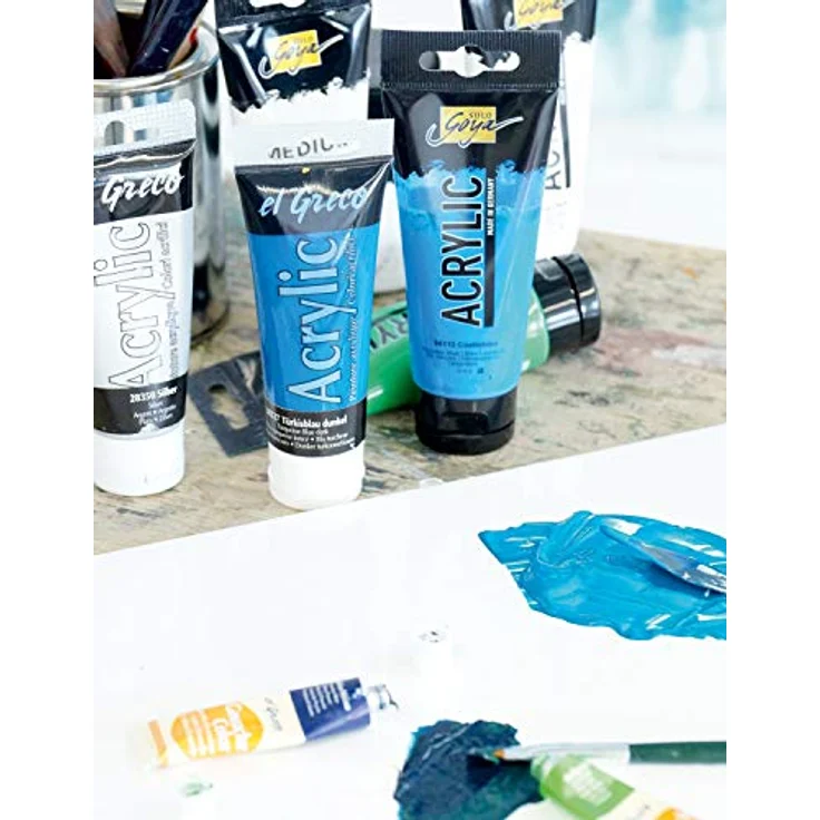 KREUL El Greco Acrylic, laubgrün, 75 ml Tube, hochpigmentierte Acrylfarbe in Studienqualität, buttrig vermalbar für pastose Malerei – Bild 5