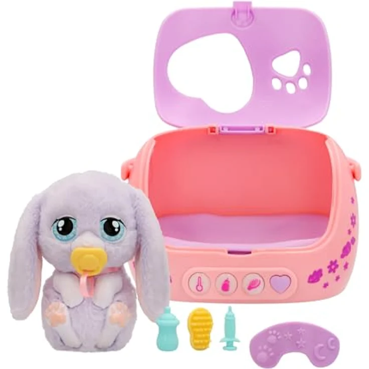 BABY PAWS JUST Born Bunny, Interaktives Häschen mit elektronischer Transportbox, über 20 Sounds und Zubehör, ab 3 Jahren – Bild 2