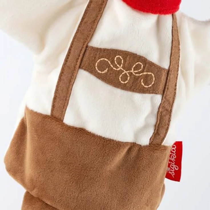Sigikid 43344 Handspielpuppe Seppl, Kuschelweicher Microplüsch, beige, OneSize – Bild 4