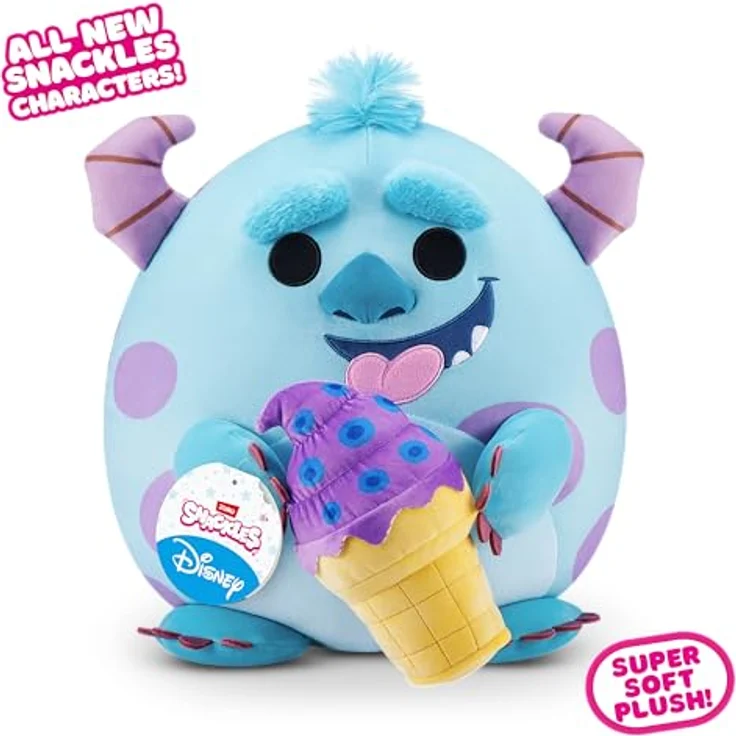 Snackles Disney Plüschspielzeug, 35 cm großes Kuscheltier mit Snack-Accessoire (Sulley & LCE Cream), superweicher Plüsch – Bild 3