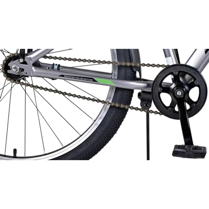 Volare Cross 24", Kinderfahrrad mit Handbremse, Rücktrittbremse, Gepäckträger und LED-Lichtern, dunkelgrau – Bild 5
