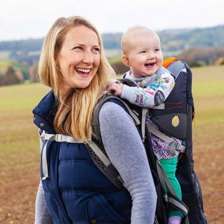 Little Life Cross S4, Babytrage in modernem Grau mit Airflow-Schultergurten, Sonnenschutz und anatomisch geformtem Kindersitz – Bild 4