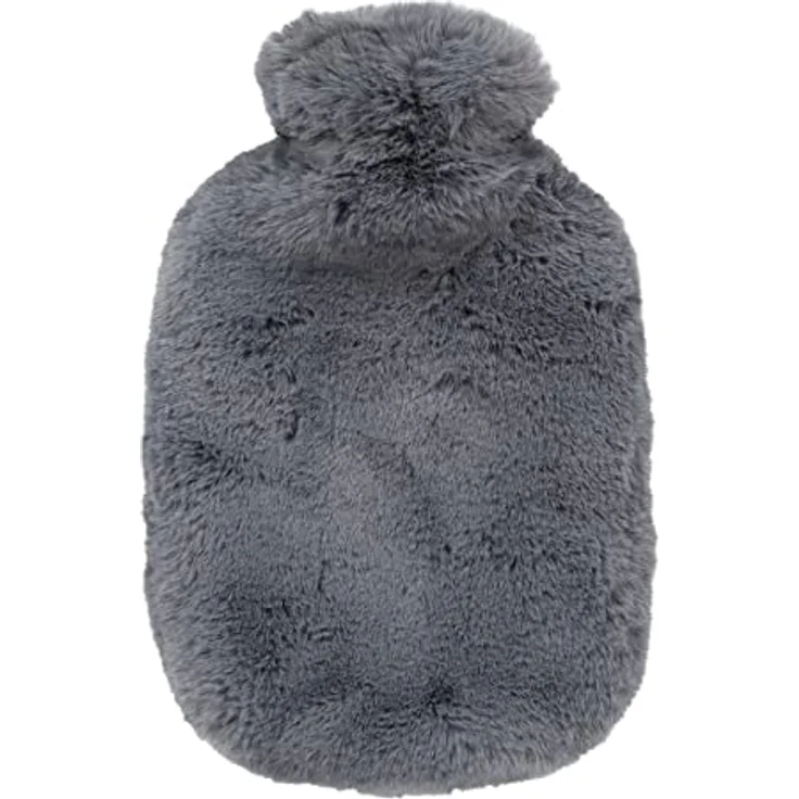 Fashy Wärmflasche, 2,0 l, Uni Design, Polyester Flauschbezug – Bild 2