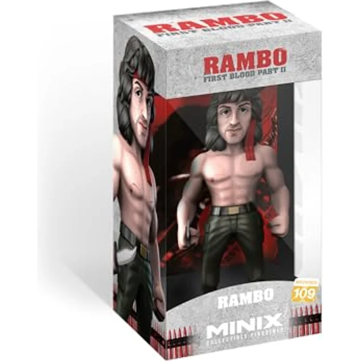 MINIX Rambo Figur mit Bandana, 12 cm Sammlerstück für Ausstellung und Geschenkidee für Fans von TV & Kino - MN14576 – Bild 2