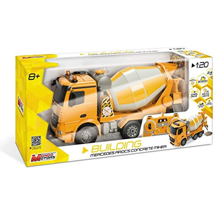 Mondo 63513 AROCS Mercedes-Benz Betonnier, LKW, Kinder, Orange, 1:20 – Bild 5