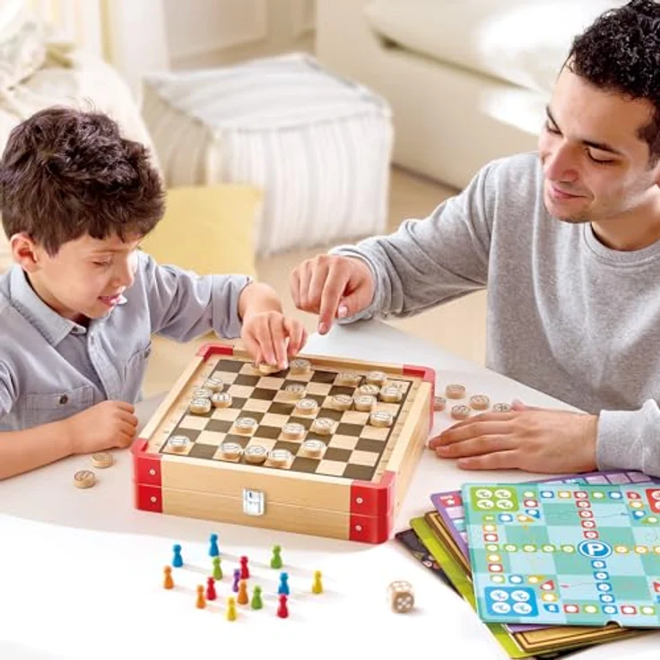 Hape 22 klassische Spielesammlung, 22-in-1 Brettspielset für Familie und Reisen, tragbar und vielseitig – Bild 6