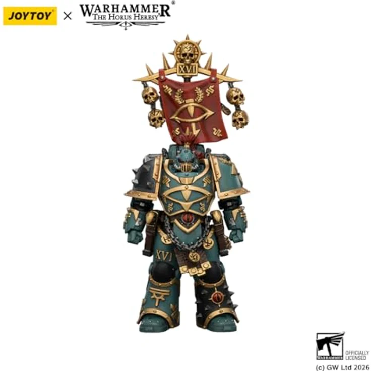 JOYTOY Warhammer The Horus Heresy Actionfigur Sons of Horus Vheren Ashurhaddon, 13 cm, detailreich und voll beweglich mit Axe Serpentis – Bild 2