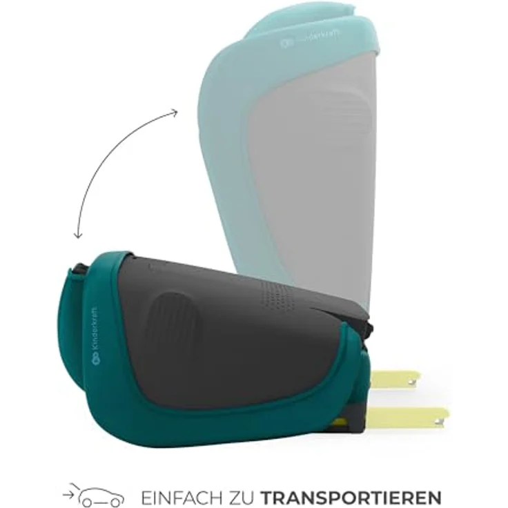 KinderKraft Unity 2 I-Size, Kindersitz mit ISOFIX, 5-fach verstellbarer Rückenlehne, erweiterter Seitenaufprallschutz, Air FLOW Belüftungssystem, faltbares Design, GRÜN – Bild 3