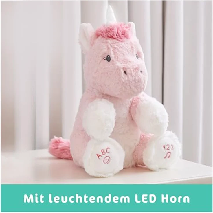GUND Alora, das Einhorn - ca. 30 cm großes interaktives Plüschtier, singt EIN ABC Lied und EIN 123 Lied, spricht, klatscht in die Hände und das Horn leuchtet, ab 10 Monaten – Bild 3