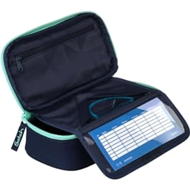 Satch Federmäppchen Schlamperbox (2-tlg), inklusive Geodreieck und Stundenplan, wasser- und schmutzabweisendes Material aus 100% recyceltem Polyester – Bild 4