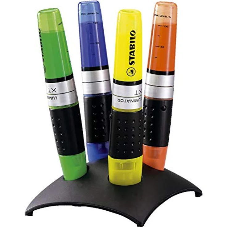 STABILO LUMINATOR Textmarker, 2+5 mm - 4er Tischset in 6 leuchtenden Farben, Austrocknungsschutz und Füllstandanzeige – Bild 2