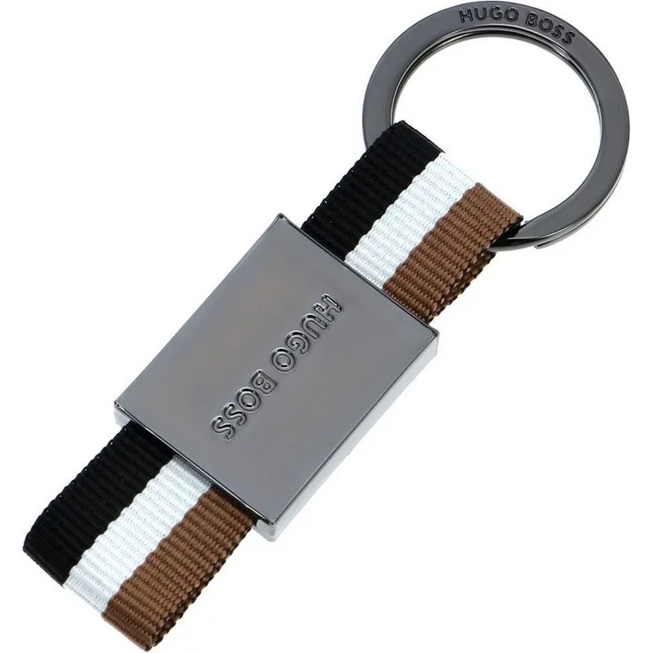 BOSS Schlüsselanhänger Iconic mit dreifarbigem Band, Black