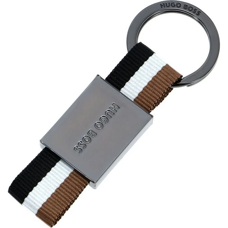 BOSS Schlüsselanhänger Iconic mit dreifarbigem Band, Black – Bild 1