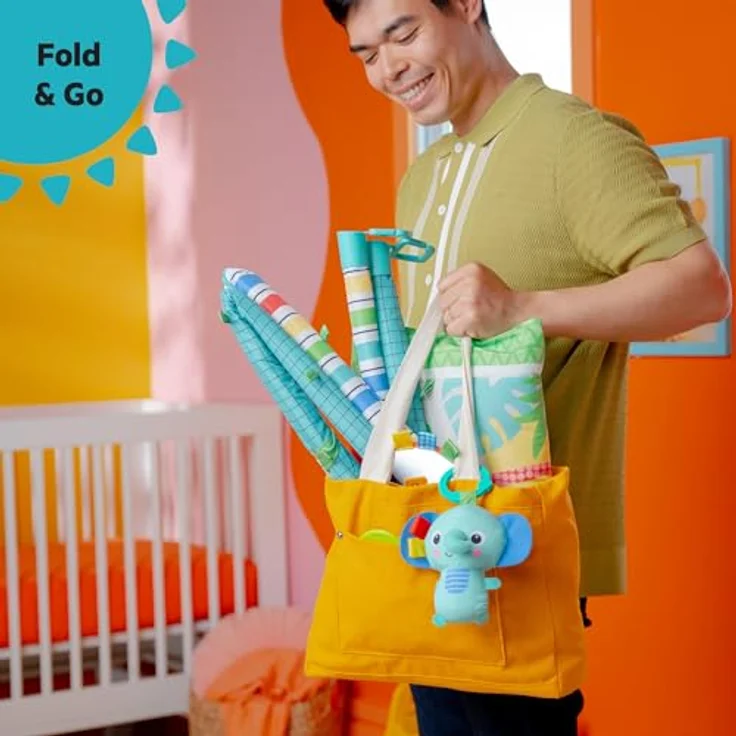Bright Starts Wild Wiggles™ FoldAway Activity Gym™, Spielbogen mit 5 Spielzeugen und Musik, bunt – Bild 3