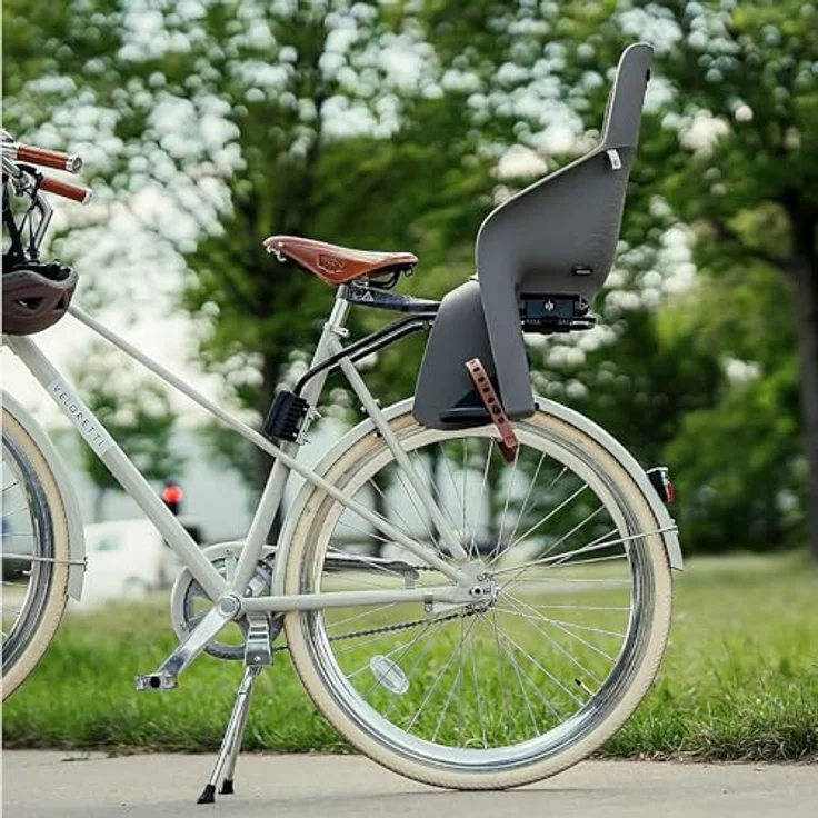 Urban iki U-me Easyfix Fahrradsitz, grau-braun, für Heckmontage auf Gepäckträger, mit 5-Punkt-Gurtsystem, TÜV-geprüft, für Kinder bis 22 kg – Bild 5