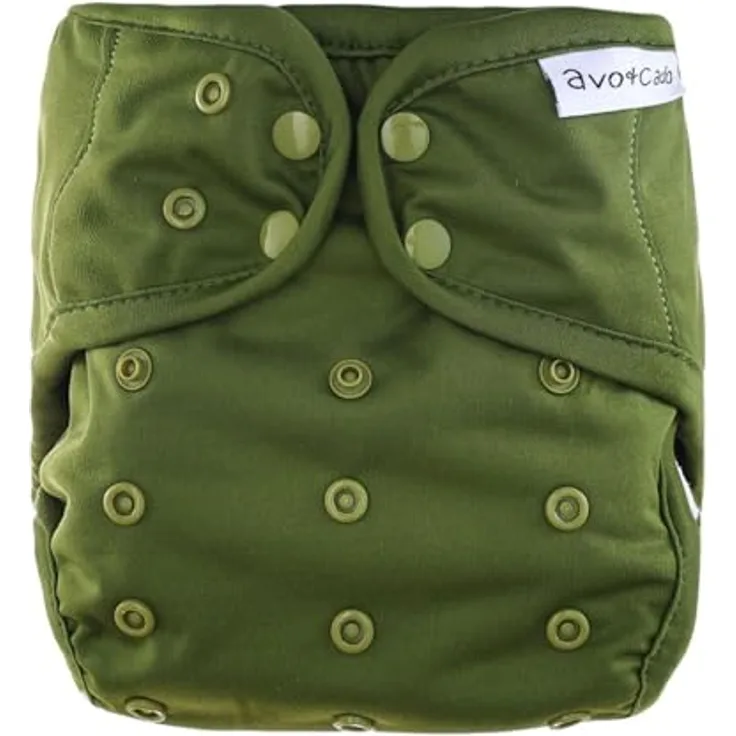 avo+cado Explorer One Size Stoffwindel-Überhose (Moss), passt von 5 bis 16 kg, doppelter Beinbund, vielfach verwendbar