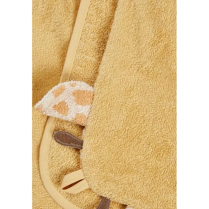 Sterntaler Kapuzenbadetuch Giraffe Kaya, 100x100cm, saugfähige Baumwolle mit 3D-Ohren, sandfarben – Bild 5