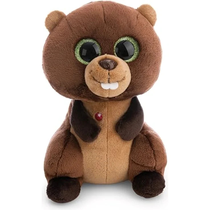 NICI Kuscheltier GLUBSCHIS Biber Bobston, 25cm - braun, flauschiger Plüschkörper mit großen Glitzeraugen, ideal zum Kuscheln und Spielen, perfekte Geschenkidee für Kinder & Erwachsene | 63057 – Bild 3