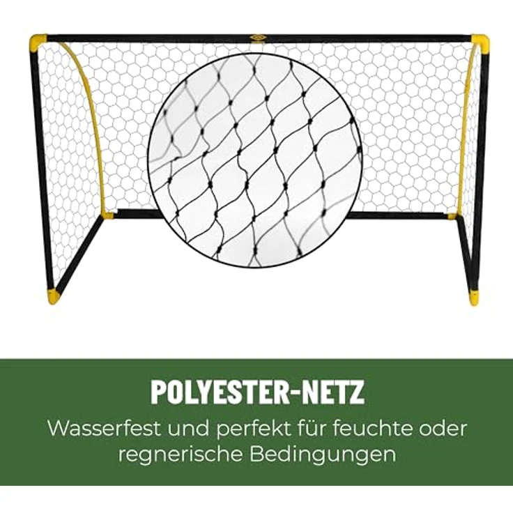 UMBRO Fußballtor 180 x 91 x 120 cm - Faltbares Trainingszubehör für Kinder und Erwachsene - Schwarz/Gelb – Bild 4