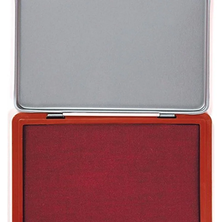 Q-Connect KF16316 Stempelkissen, rot, 9 x 5,5 cm im Metalletui, vorgetränkt – Bild 3