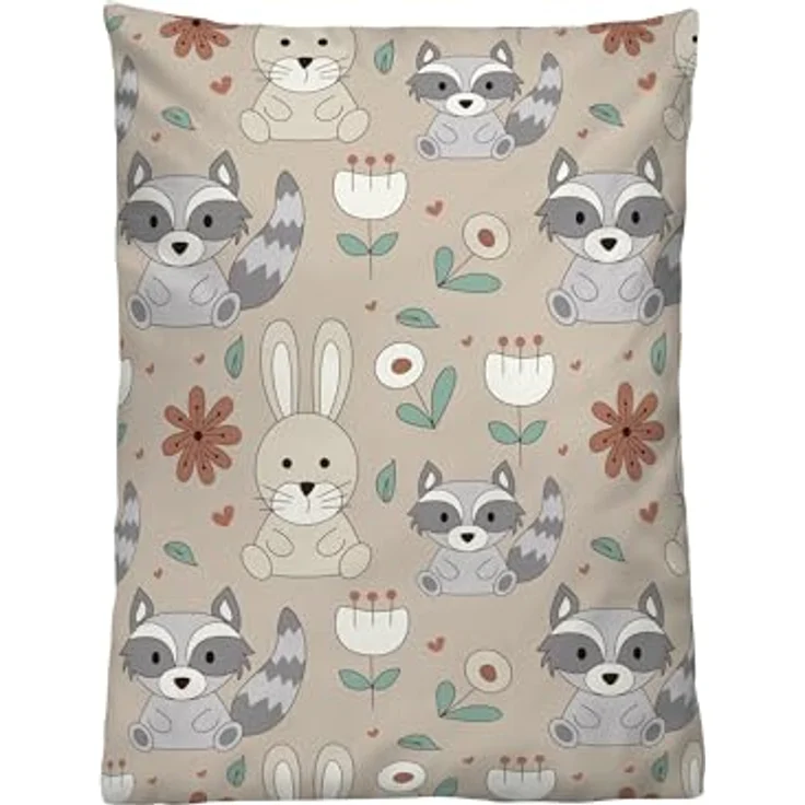 biberna Feinbiber Kinderbettwäsche 100x135 cm 40x60 cm, Taupe - 100% Baumwolle, Made in Europe, Reißverschluss, Markenqualität – Bild 2